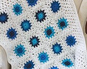 Blues Baby Blanket / Throw for your home decor / granny squares