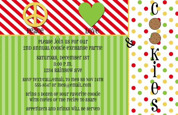 Peave Love and Cookie Exchange Invitations Il_570xn