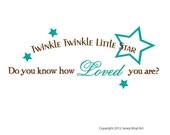 Sale Nursery Decal -Twinkle Twinkle Little Star Wall Decal - Vinyl Wall Decal - Clearance - Nursery Rhyme