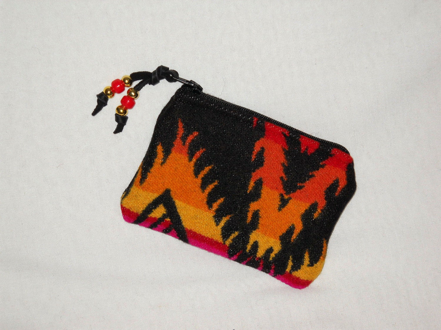 Coin Purse / Gift Card Holder XL Wool Golden Eagle Rock Southwestern Geometric Tribal