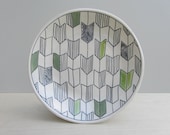 Ceramic Arrow Tale Salad Plate with Green