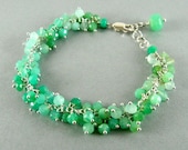 Chrysoprase and Sterling Silver Bracelet