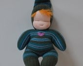 Baby Harry - Green & Blue Stripped Sweetheart Baby - Waldorf Doll