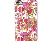 Bright Floral Pink Green with White or Black Sides iPhone Case - IPhone 4, 4s, 5 Hard Cover - Fun Art Unique Trendy - artstudio54