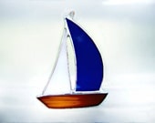Fathers Day Sail Boat Ship Nautical Stained Glass Ornament Wedding Birthday Housewarming Mothers Day Valentines Easter Gift