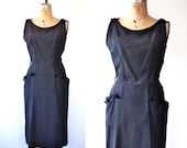 1950s dress / vintage party dress / Mulled Wine dress