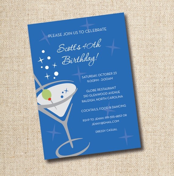 Cocktail Party Invitations, Custom, Printable, Digital Il_570xn