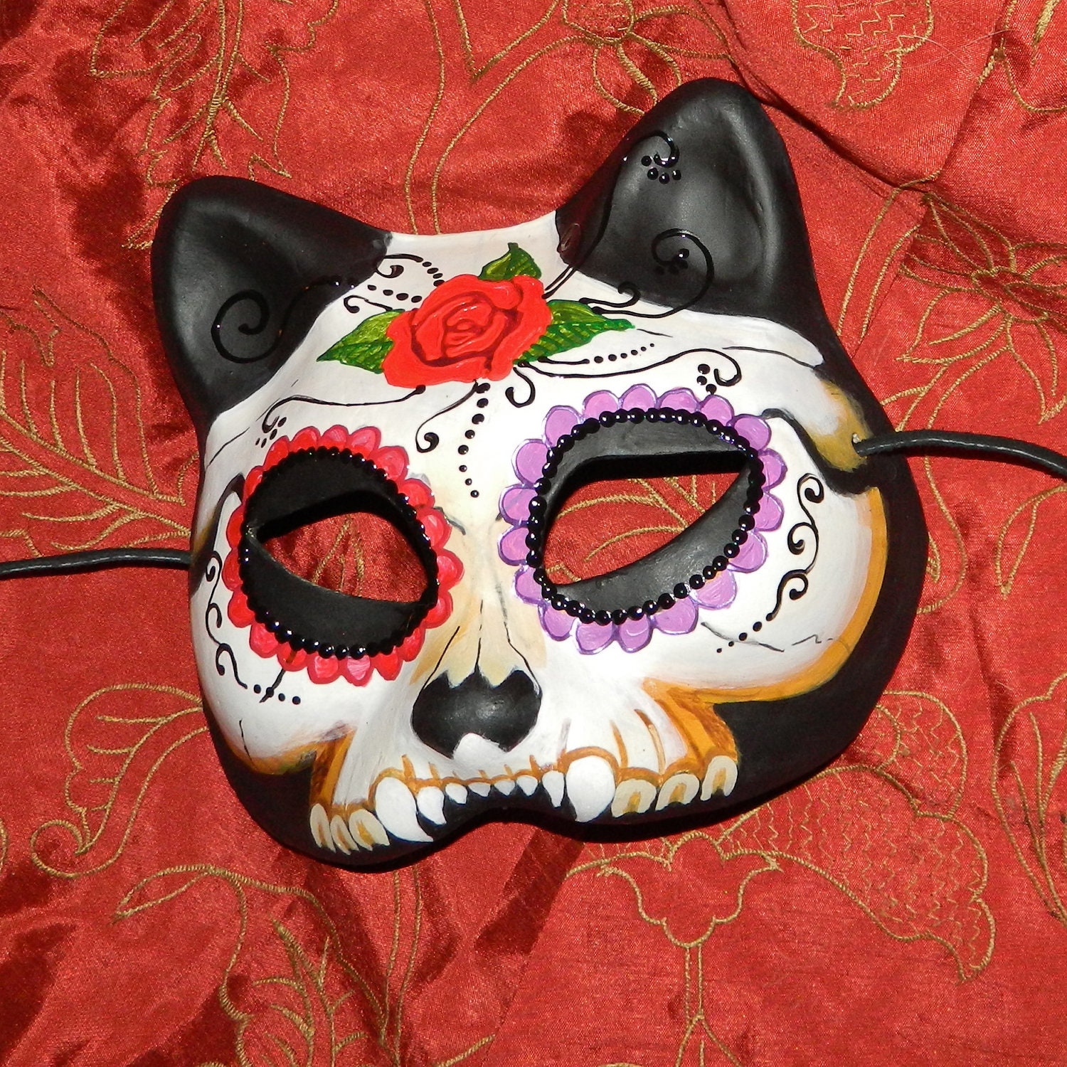 Mask Cat Day of the Dead Mask Dia de Los Muertos Kitty