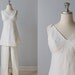 Vintage White Pant Suit / Womens Pant Suit / Sleeveless Top and Pants / Orchid