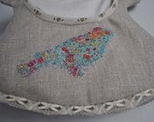Linen and LIberty  Peg Bag. Wardrobe Tidy or Bathroom Accessory with Handmade Wooden Hanger