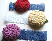 Chrysanthemum Felt Baby Headband Wide Band Flower