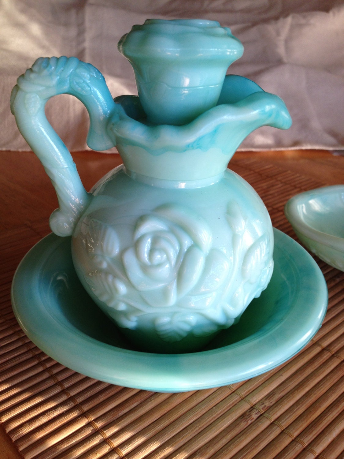 1970's Vintage Avon Victoriana Pitcher,  Bowl, and Soap Dish