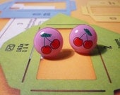 SALE - Pink Cherry Candy Earrings