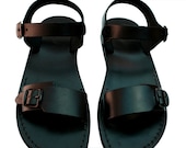 Black Eclipse Leather Sandals