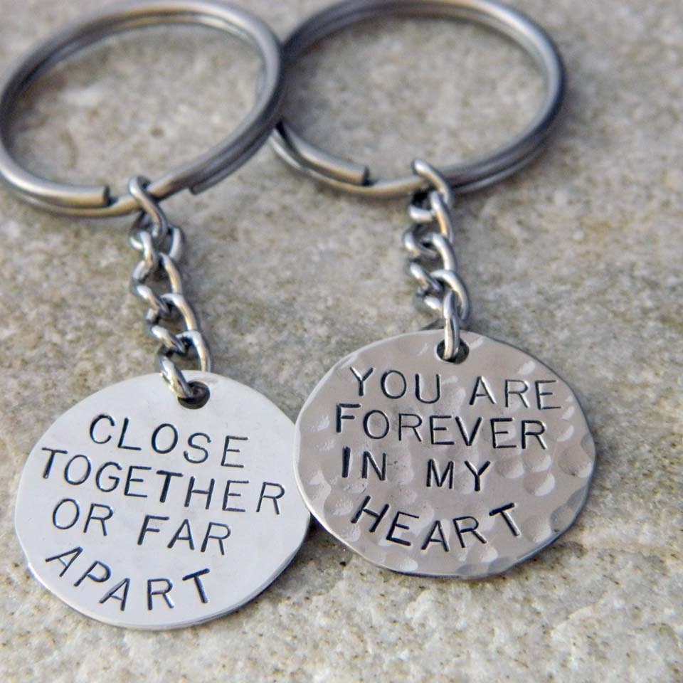 Close Together or Far apart You are Forever in My Heart His/Hers Keychains
