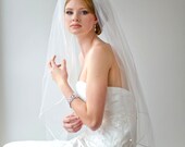 Bridal Veil, Traditional Veil,  One Layer Veil, Wedding Veil, Soutache Trim Veil, 36" Tulle Veil