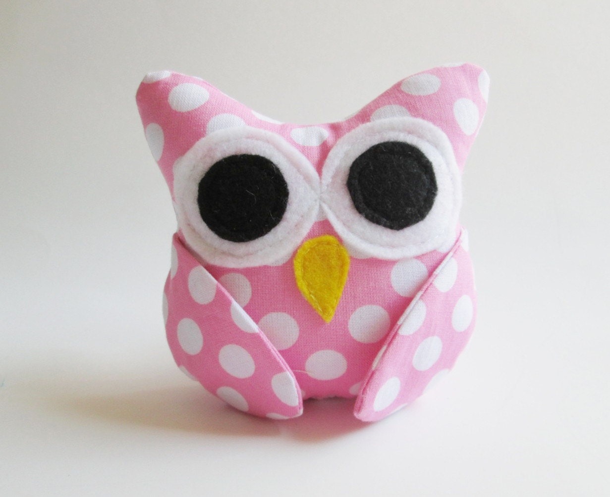 Owl stuffed toy with Rattle - Pinkie