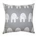 Grey Throw Pillow - Premier Prints Ele the Elephant Storm White Decorative Pillow -- Free Shipping