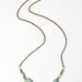 Grey Feldspar and Gold Spike Necklace with Brass Heishi Disc Beads on a Vintage Brass Snake Chain