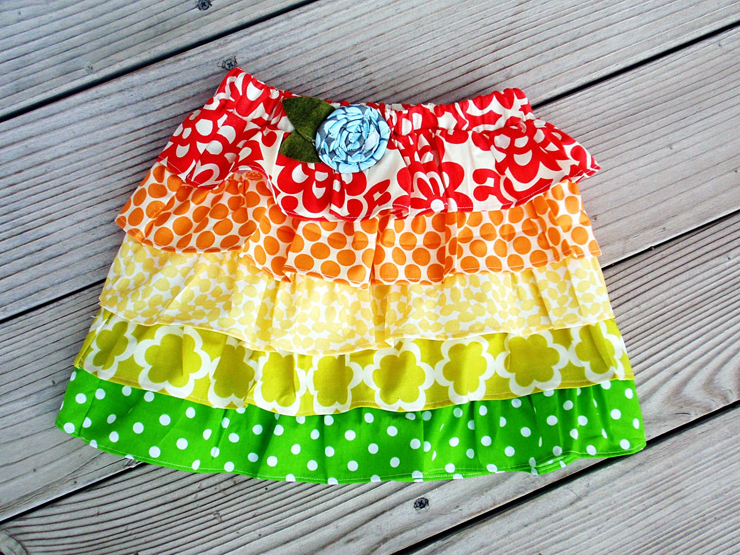 Starburst---Little girl ruffle twirl skirt