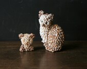 Vintage Shell Figurines Cat and Bear Beach and Hawaiian Theme From Nowvintage on Etsy