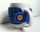 Denim Blue Crochet Coffee Cup Cozy