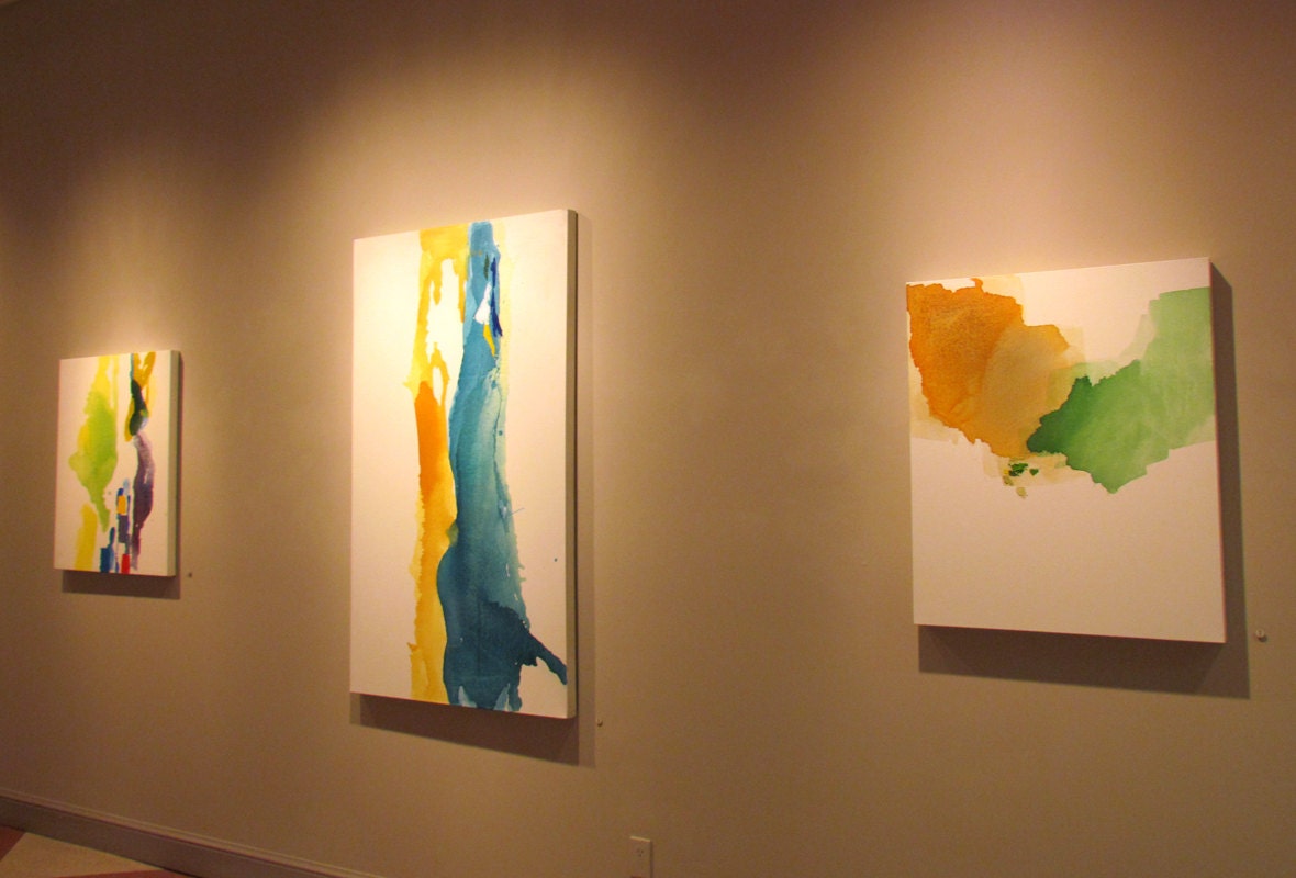 Extra Large Minimal Tree Painting, 60 x 35" original fine art -- "Portrait - Yellow Poplar"