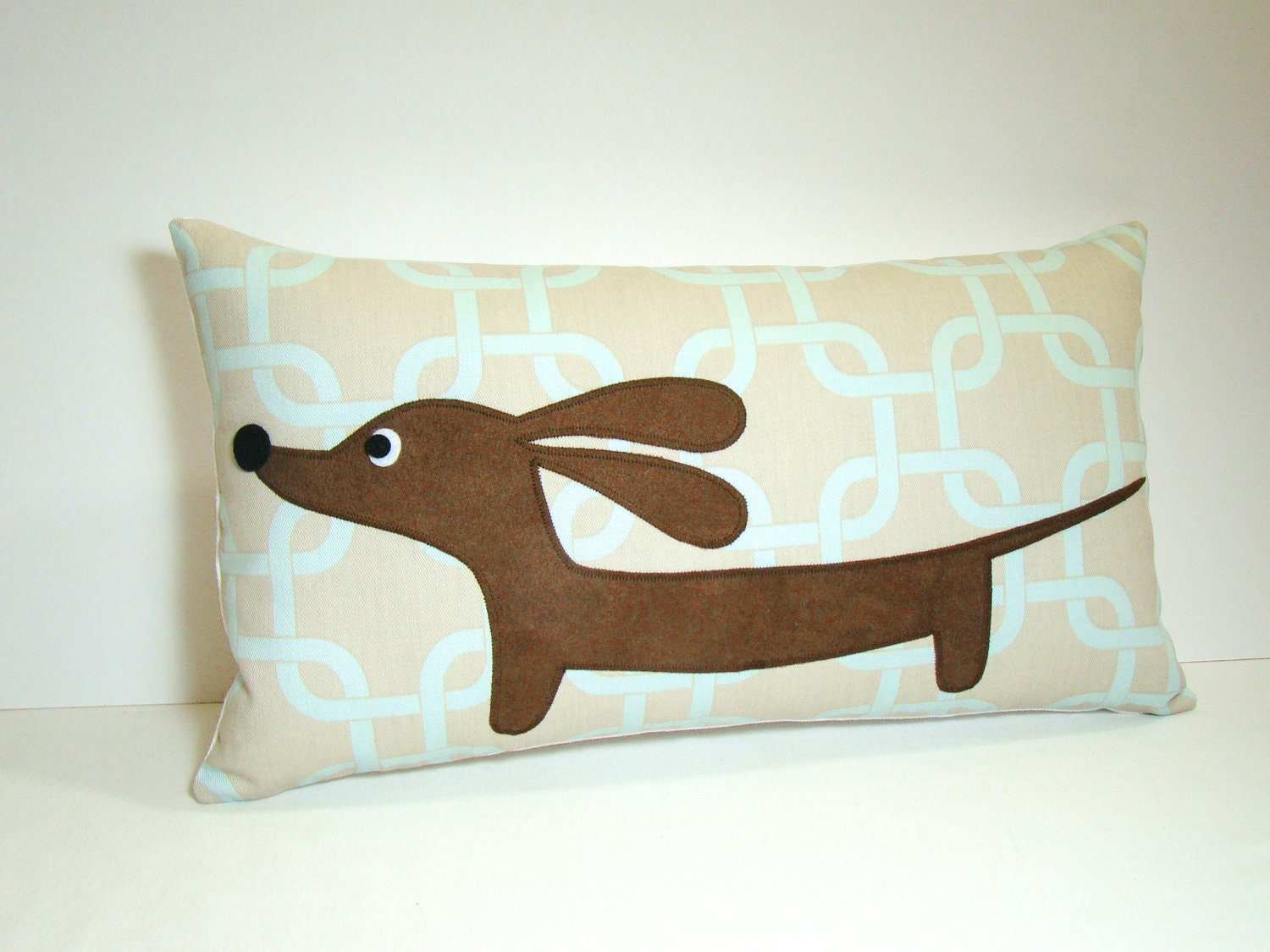 Dachshund Wiener Dog Pillow - Doxie in the Stormy Sky Garden