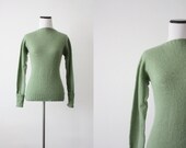 vintage sage green shetland sweater