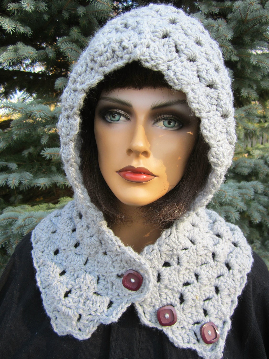 CHUNKY HOODED Cowl/Scarf - CROCHET - Many Colors to Choose from
