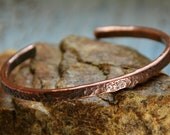 Men's Rustic Hammered Copper Cuff Bracelet