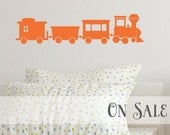 ON SALE Choo Choo Train Vinyl Decal - Bright Orange