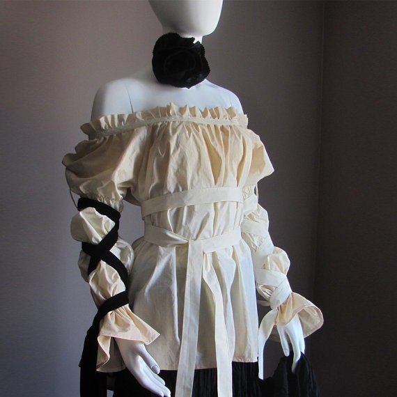 Gothic Lolita Blouse. Steampunk Clothes. Plus Size Blouse. Renaissance Blouse. Ships TODAY from Canada. Pirate, Peasant, Vampire Blouse.