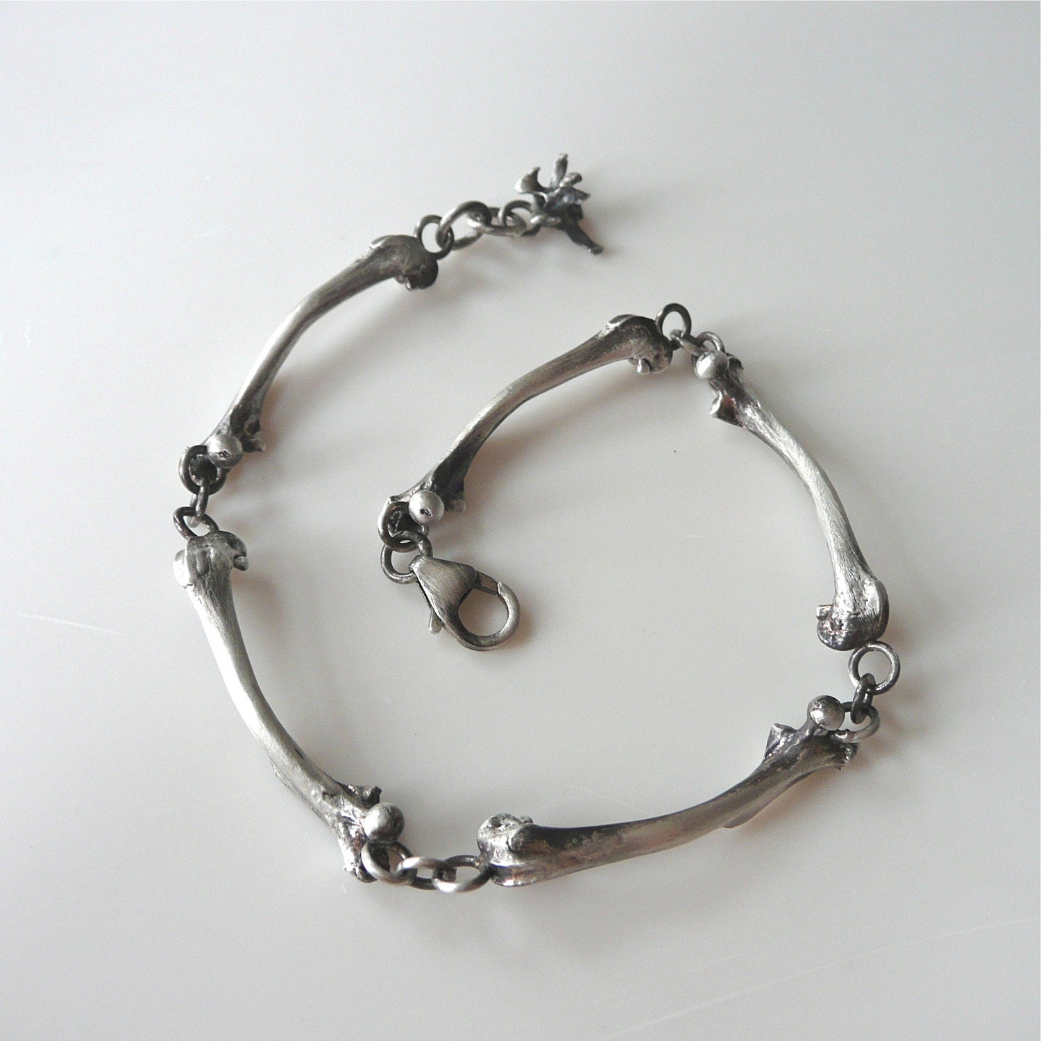 Sterling Silver Bone Bracelet