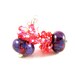 Purple Coral Boro Lampwork Glass Earrings, Coral Pink Crystal Cluster Earrings, Beadwork Earrings, Dark Purple Earrings - Passion Fruit