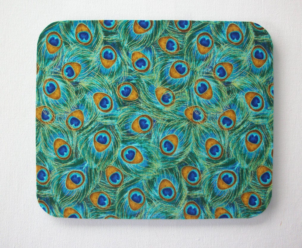 mousepad / Mouse Pad / Mat - Rectangle - Peacock Feathers