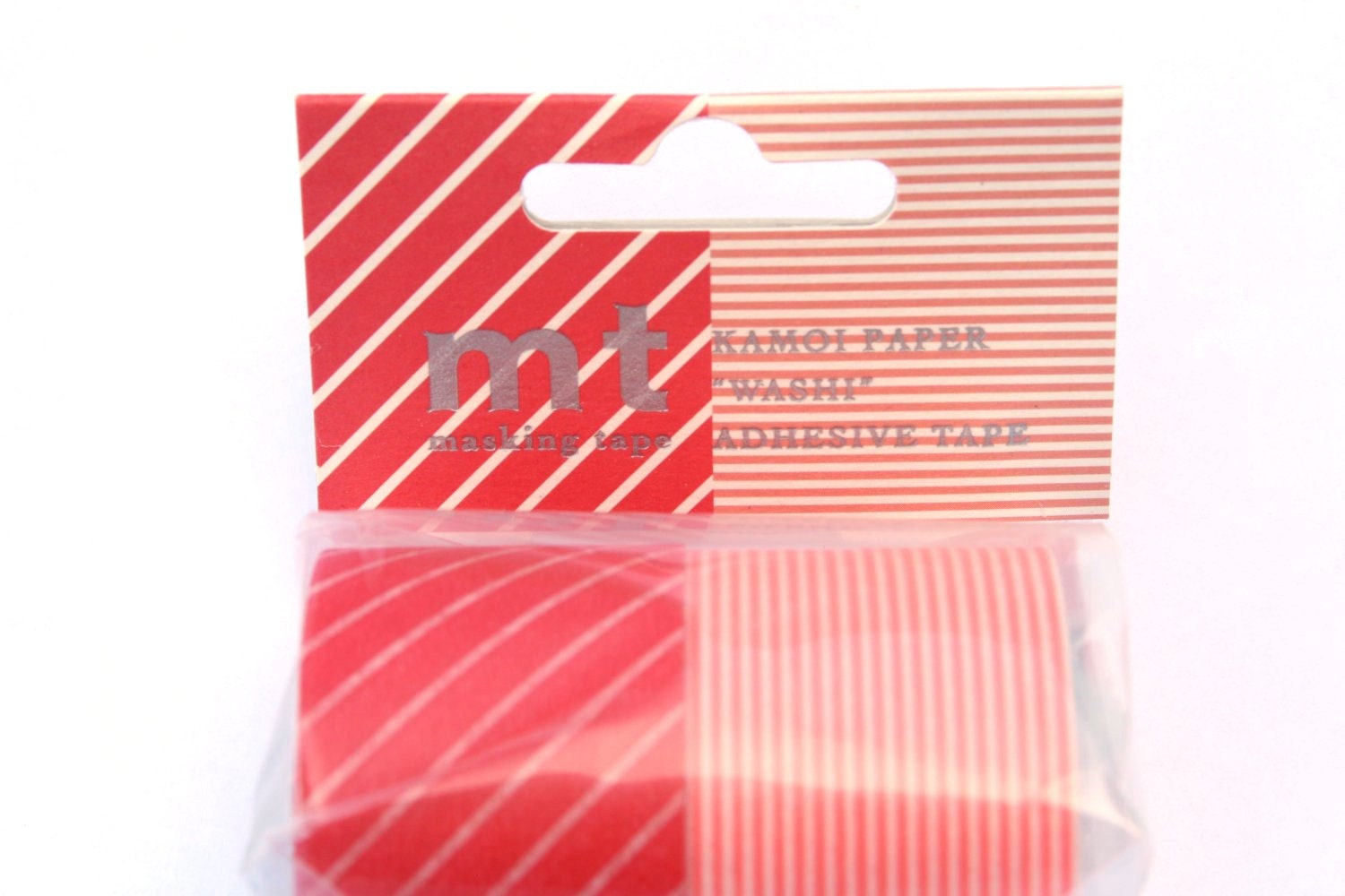 MT Washi Masking Tape - Wide Duo (Cherry & Red Stripes)