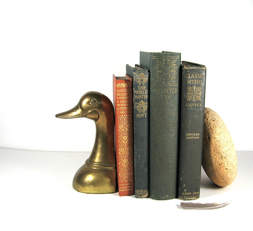Brass Duck Bookend Vintage Doorstop
