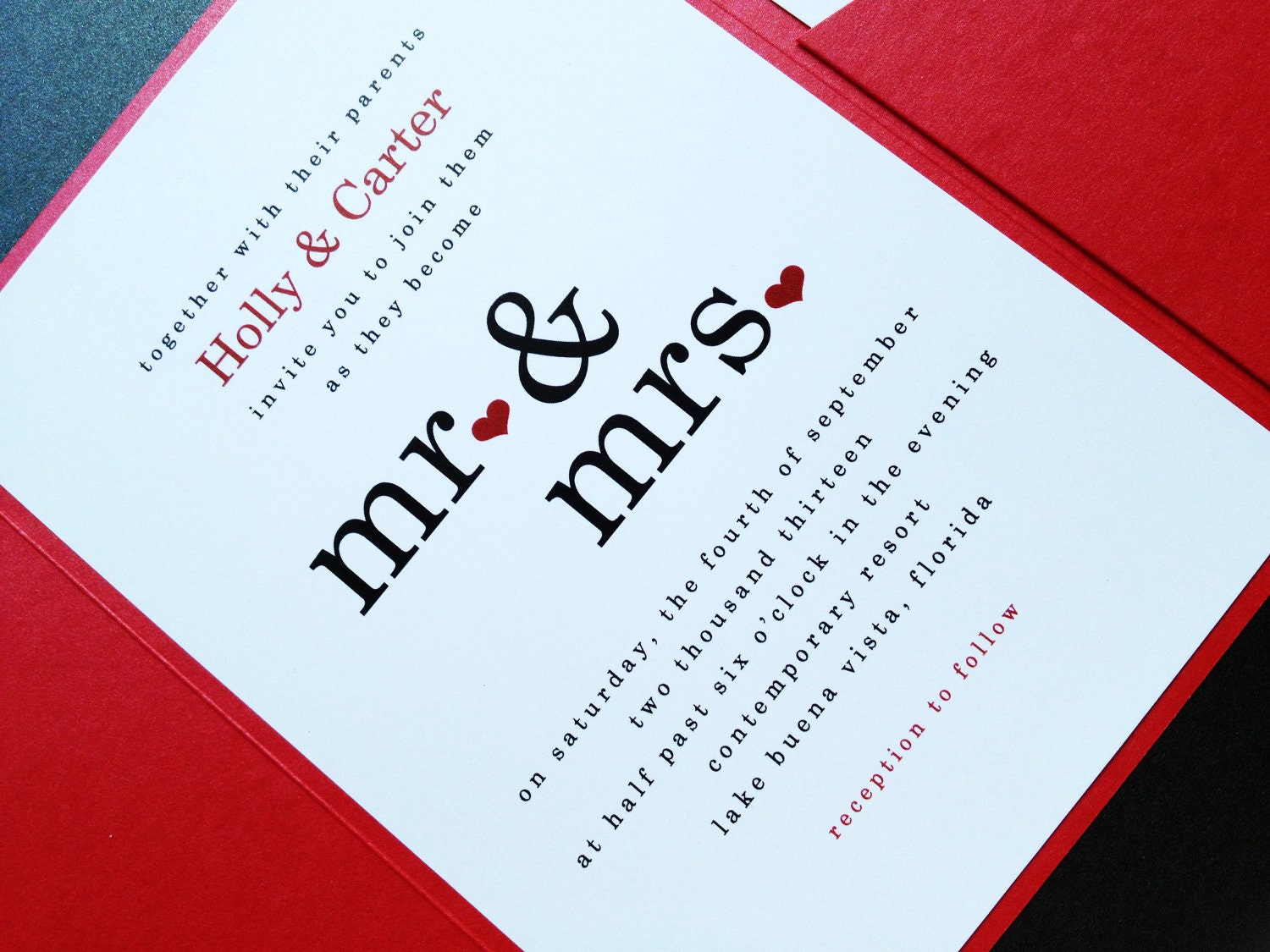 Wedding Invitation - Mr and Mrs Signature Pocketfold Wedding Invitation Suite