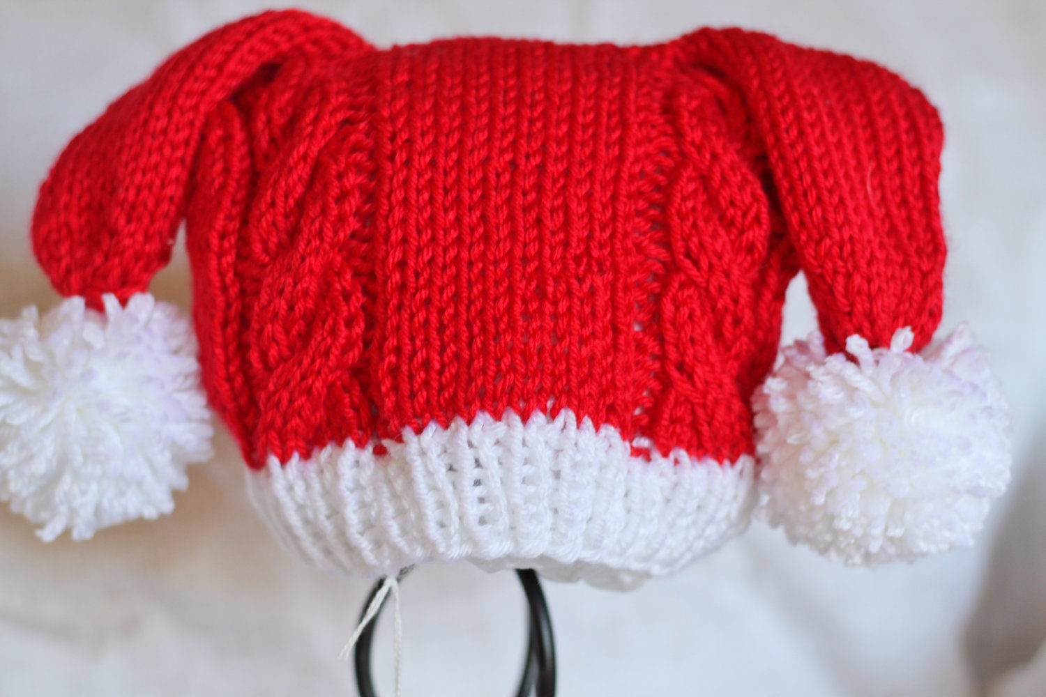 Christmas Hat - Pigtail Hat - Toddler Size - Ready to Ship