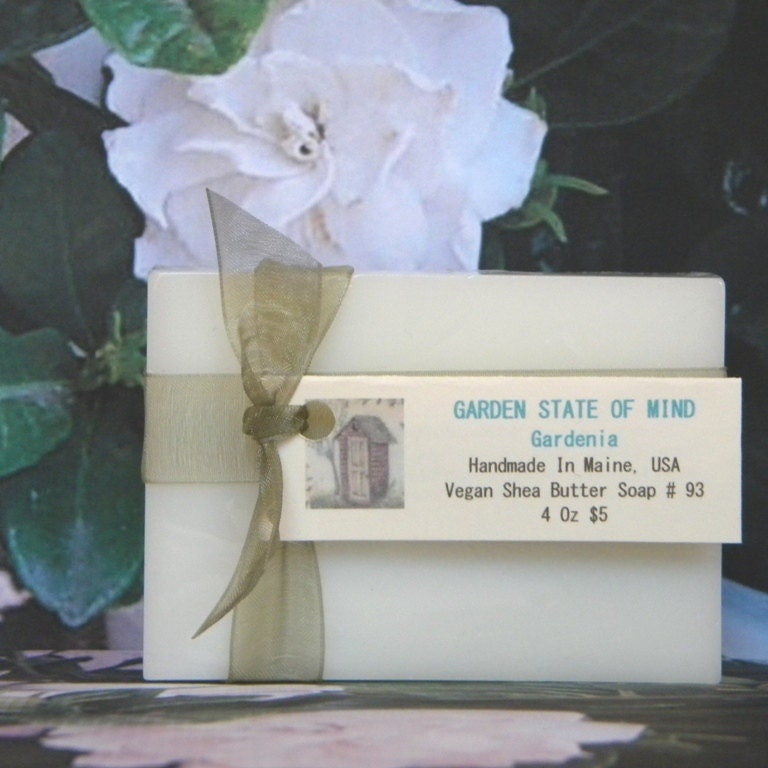 GARDEN STATE Of Mind Gardenia Soap - Handmade Scented Vegan Shea Butter Soap