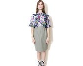Vintage skirt / gray high waist pencil skirt / size M