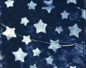 Dreamy Stars Photo - Blue and White Night Sky - Ethereal Starlight Bokeh Photograph Print - Surreal Nature Photography Cyanotype