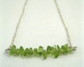 Green Mini Nugget Necklace - Light Lime Green Glass