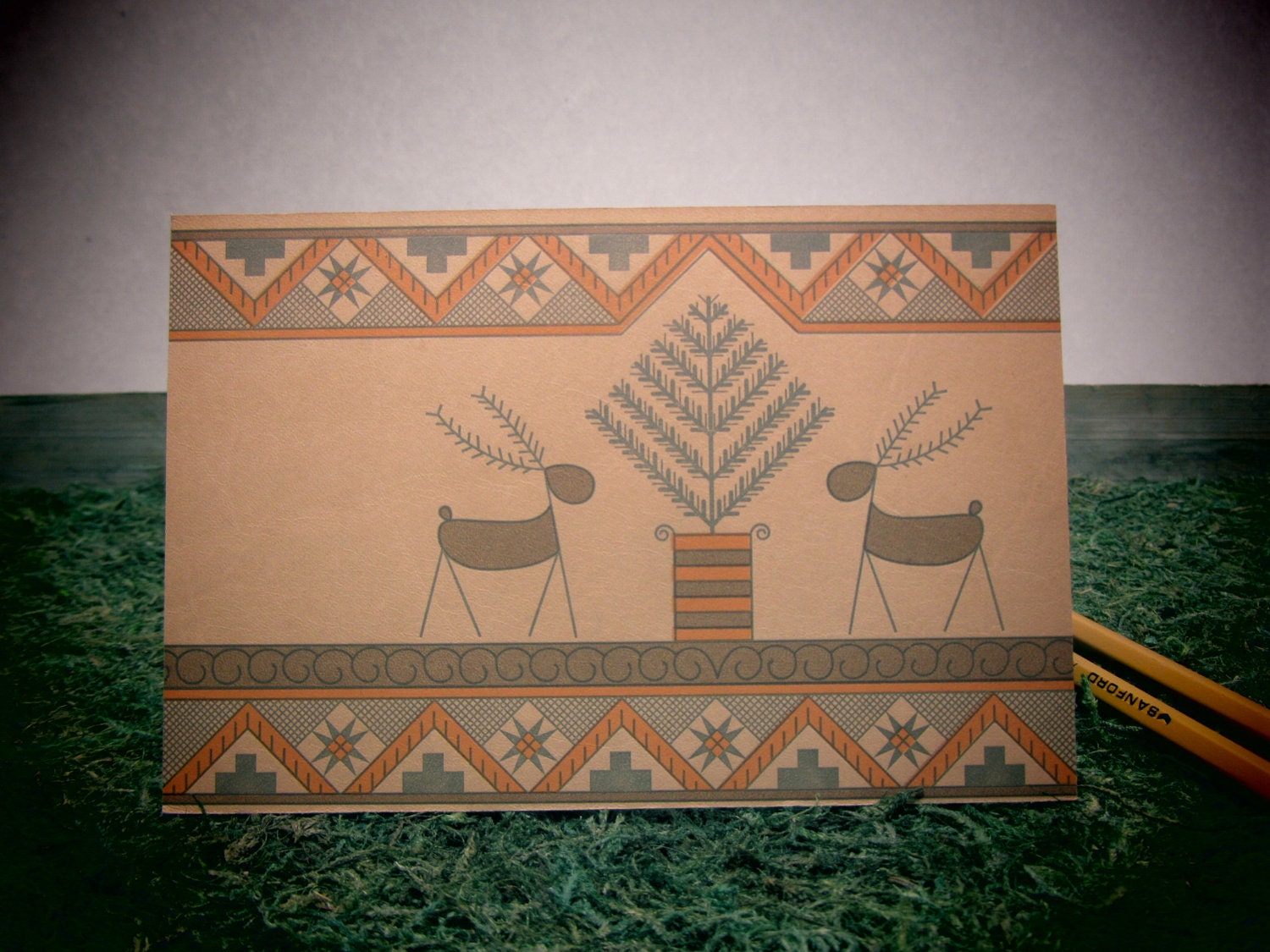 Deer Leather Letterpress Postcard