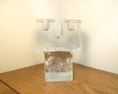 Vintage Modern Dansk Candle Holder Ice Glass Castle