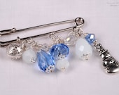 Christmas Pin, Winter Brooch, Scarf Pin, Shawl Pin, Charm Brooch KC1013