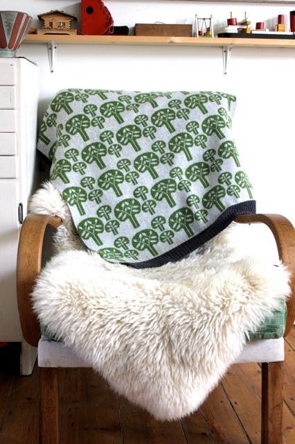 Lambswool 'Forest' Cot Blanket