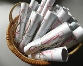 Starfish and Sand Dollars Destination Wedding Program Scroll with Twine -  Set of 50