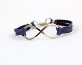 Infinity - Blue Leather and Silver Clasp